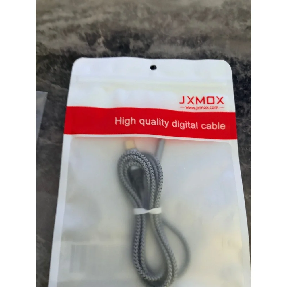 JXMOX USB C to 3.5mm Aux Cable 4ft Gray Braided Digital Audio Cord J2-H3.5-4FT